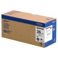 BROTHER Cinta Alta Calidad 8m Blanco/Negro (Pack 5Ud) 36mm