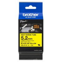 BROTHER Cinta tubo termorretractil. Texto negro sobre fondo amarillo. PTE300, PTE550W, PTP750W, PTP9