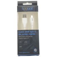 iggual Cable USB-A/USB-C 100 cm blanco Q3.0 3A-3SX iggual Cable USB-A/USB-C 100 cm blanco Q3.0 3A