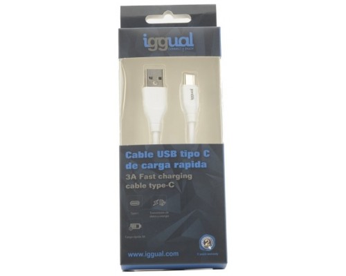 iggual Cable USB-A/USB-C 100 cm blanco Q3.0 3A