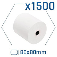 Pack 1500 rollos papel térmico sin BPA 80x80mm-68SX Pack 1500 rollos papel térmico sin BPA 80x80mm