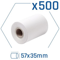 Pack 500 rollos papel t&eacute;rmico dat&aacute;fono 57x35 mm
