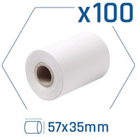 Pack 100 rollos papel t&eacute;rmico dat&aacute;fono 57x35 mm