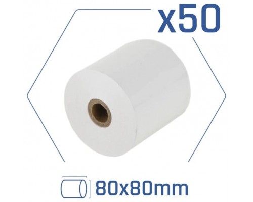 iggual Caja 50 rollos papel térmico 80x80x13 mm