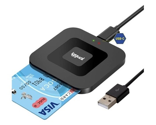 iggual Lector DNI SIP tarjetas ID USB-A / tipo C-SX5 iggual Lector DNI SIP tarjetas ID USB-A / tipo C