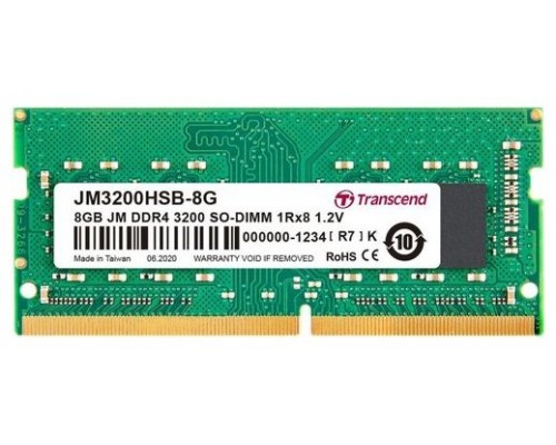 SODIMM DDR4 8GB 3200Mhz TRANSCEND 1.2V CL22 1Rx8
