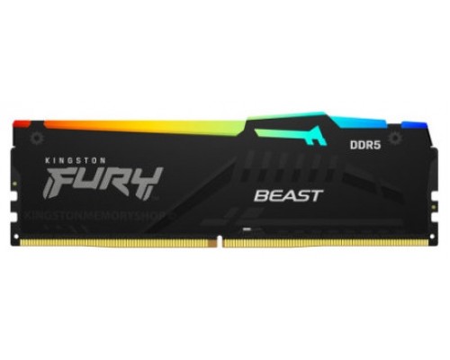 MEMORIA KINGSTON FURY BEAST RGB DDR5 8GB 4800MT/S  CL38  KF5 (Espera 4 dias)