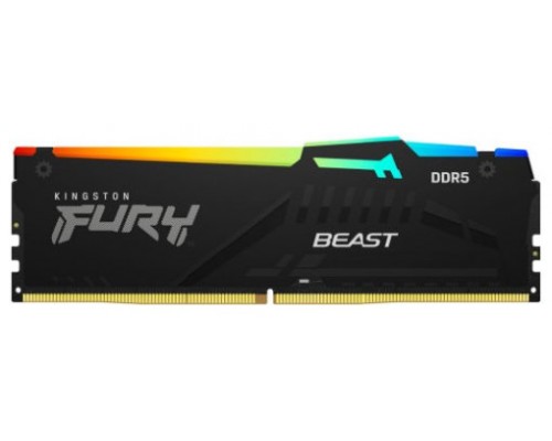 MEMORIA KINGSTON FURY BEAST RGB DDR5 8GB 5200MT/S  CL40  KF5 (Espera 4 dias)