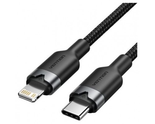 CABLE 2.0 USB-C A LIGHTNING 2 M NEGRO VENTION (Espera 4 dias)