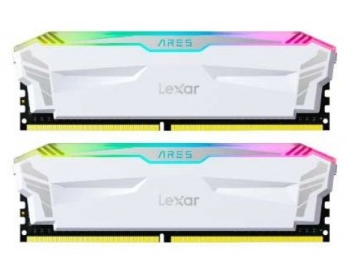 LEXAR MEMORIA ARES DDR5  32GB (2X16GB)   6400 CL32 1.4V  HEATSINK  RGB DUAL PACK WHITE  LD5EU016G-R6400GDWA (Espera 4 dias)