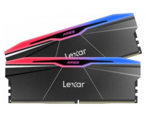 LEXAR MEMORIA ARES 2.0 DDR5 6000 CL26 1.35V MEMORY WITH HEATSINK AND RGB LIGHTING,DUAL PACK, BLACK COLOR (Espera 4 dias)-SX51 LEXAR MEMORIA ARES 2.0 DDR5 6000 CL26 1.35V MEMORY WITH HEATSINK AND RGB LIGHTING,DUAL PACK, BLACK COLOR (Espera 4 dias)
