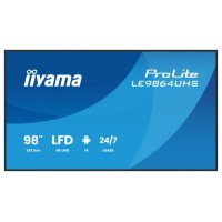 IIYAMA MONITOR 98" 3840x2160, UHD VA DLED  500cd/m, HORIZ Y VERT, MM 2x 10W, 2x HDMIx 1x USB-C, USB 2.0 x2, WiFi, LAN, Media Play USB Port, Control LAN / RS232C, Android 14 OS, 24/7 Operation, VESA Mount 700x500 - wallmount included (LH5564UHS-B1AG)