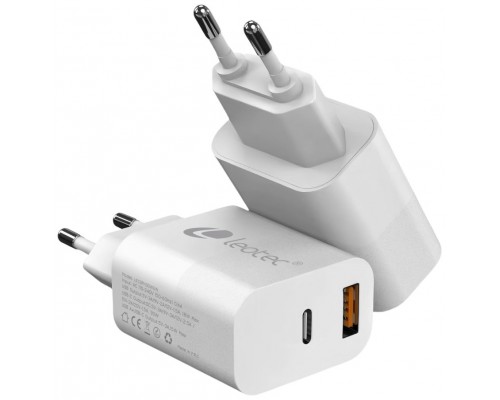 CARGADOR PARED/VIAJE USB-C/PD + USB-A 30W BLANCO LEOTEC (Espera 4 dias)