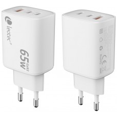 CARGADOR PARED/VIAJE ULTRA SLIM 2xUSB-C/PD + USB-A 65W BLANCO LEOTEC (Espera 4 dias)