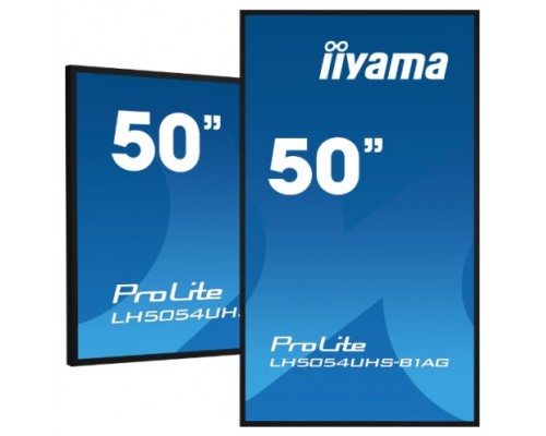 MONITOR IIYAMA 50" (LH5054UHS-B1AG) ANDROID 11 / 3844X2160 (4K UHD) / OPERACION 24/7 /500CD / LANDSC. Y PORTRAIT / 3XHDMI / DP / RJ45 / VESA 400X400 / ALTAVOCES 2X10W (Espera 4 dias)