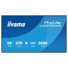MONITOR IIYAMA 65" (LH6575UHS-B1AG)3840X2160, UHD IPS PANEL, OPERACION 24/7 500CD/M, LANDSCAPE PORTRAIT, SIGNAL FAILOVER, SPEAKERS 2X 10W, MULTIPLE INPUTS (DVI-I (VGA),HDMI 3X, DP-OUT ,USB 2.0 X2, WIFI, LAN, MEDIA PLAY USB PORT, CONTROL LAN/RS232 (Es