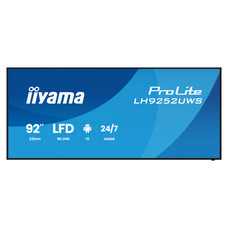 MONITOR IIYAMA 92" , UW 5120X2160, 500CD/M, HORIZ Y VERT, SIGNAL FAILOVER, MM 2X 20W+20 SUBW, HDMI 4X, DP, USB-C, USB 3.2 X4, WIFI, LAN, BT, WALL MOUNT INCL, CONTROL LAN / RS232C, IISIGNAGE2 E-SHARE, ANDROID 13 OS, 24/7 (1000X600)(LH9266UHSB-B1AG)-SX160 MONITOR IIYAMA 92" , UW 5120X2160, 500CD/M, HORIZ Y VERT, SIGNAL FAILOVER, MM 2X 20W+20 SUBW, HDMI 4X, DP, USB-C, USB 3.2 X4, WIFI, LAN, BT, WALL MOUNT INCL, CONTROL LAN / RS232C, IISIGNAGE2 E-SHARE, ANDROID 13 OS, 24/7 (1000X600)(LH9266UHSB-B1AG)