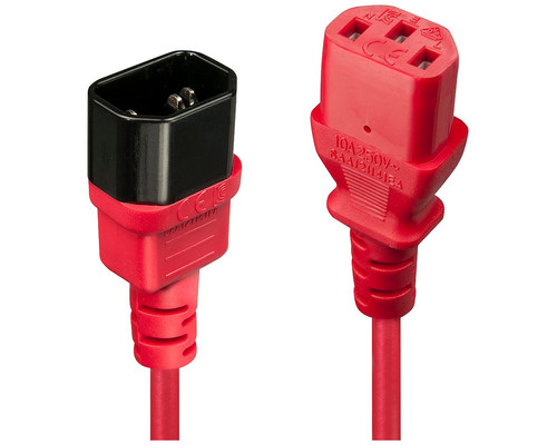 Lindy 30476 cable de transmisi&oacute;n Negro, Rojo 0,5 m C14 acoplador C13 acoplador (Espera 4 dias)