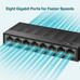 8 Puertos RJ45 10/100/1000Mbos con Auto Negociacion,-HO7 8 Puertos RJ45 10/100/1000Mbos con Auto Negociacion,