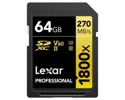 Lexar 1800x 64 GB SDXC UHS-II Clase 10 (Espera 4 dias)