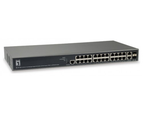 SWITCH GESTIONABLE LEVELONE L3 GEP-2682 26P 24xGb PoE