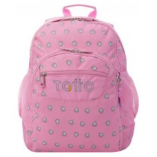 MOCHILA INFANTIL ROSA CORAZONES BOLSILLOS MA04ECO029-2120N-7IU TOTTO (Espera 4 dias)