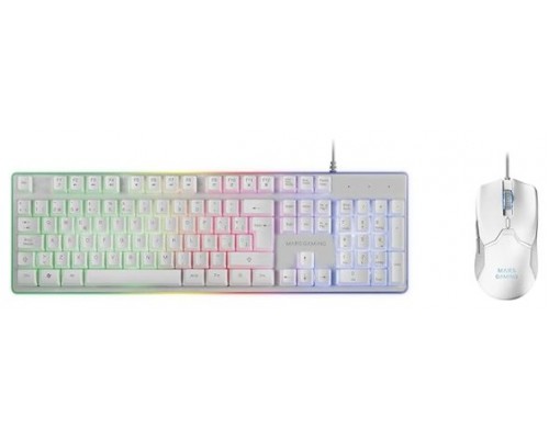 KIT COMBO PACK 3EN1 RGB MCPWTKL BLANCO MARS GAMING (Espera 4 dias)