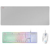 Mars Gaming MCPXWPT Combo Teclado+Ratón+Alfombrilla Blanco PT (Espera 4 dias)