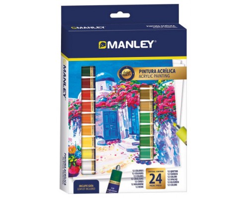 ESTUCHE PINTURA ACRILICA 24 X 12ML MANLEY MDV00024 (Espera 4 dias)