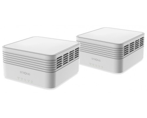 Strong MESHKITAX3000 sistema Wi-Fi Mesh (Wi-Fi en malla) Doble banda (2,4 GHz / 5 GHz) Wi-Fi 6 (802.11ax) Blanco 2 Interno (Espera 4 dias)