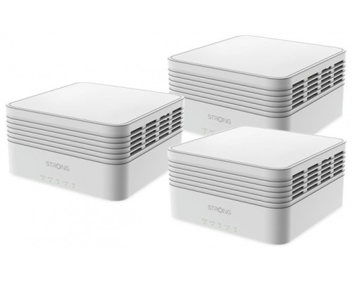 Strong MESHTRIAX3000 sistema Wi-Fi Mesh (Wi-Fi en malla) Doble banda (2,4 GHz / 5 GHz) Wi-Fi 6 (802.11ax) Blanco 3 Interno (Espera 4 dias)