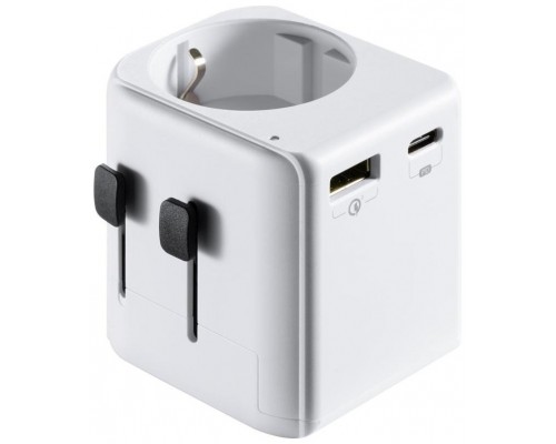 Ewent EW1472 adaptador de enchufe eléctrico Universal Blanco (Espera 4 dias)