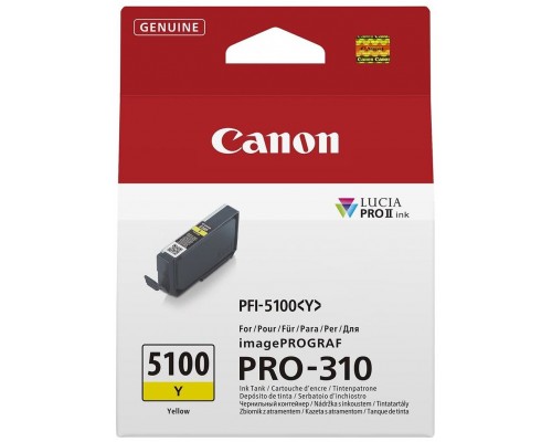CANON Cartucho PFI-5100Y Amarillo 14,4ml para PRO-310