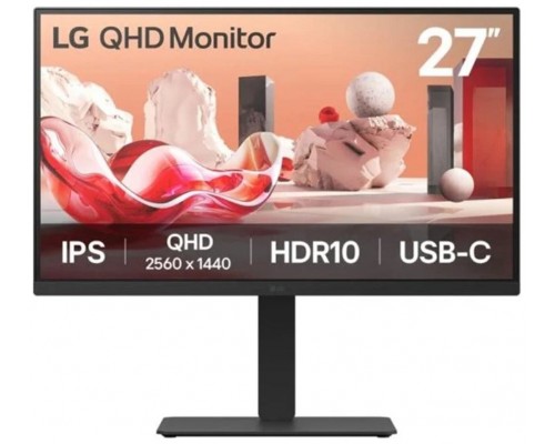 MONITOR LG, 27 PULGADAS, 27BA75QB-B.AEU, 68,6 CM, 2560 X 1440 PIXELES, WIDE QUAD HD, LED, 5 MS, NEGRO (Espera 4 dias)
