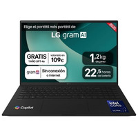 PORTATIL LG GRAM, 16", 16ZD90T, INTEL CORE ULTRA 7, 40,6 CM, 2560 X 1600 PIXELES, 16 GB, 1 TB, FREEDOS (Espera 4 dias)-185SX PORTATIL LG GRAM, 16", 16ZD90T, INTEL CORE ULTRA 7, 40,6 CM, 2560 X 1600 PIXELES, 16 GB, 1 TB, FREEDOS (Espera 4 dias)