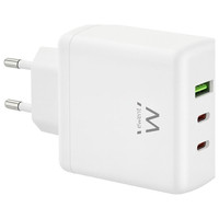 CARGADOR MOVIL EWENT EW1333 GAN RAPIDO 65W 2XUSB-C PD USB-A QC