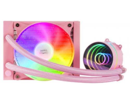 Mars Gaming ML-ONE120 Rosa Refrigeración Líquida CPU TDP 200W Espejo Infinito Ventilador FRGB Silencioso Multisocket Universal (Espera 4 dias)