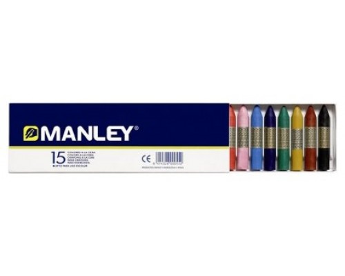 ESTUCHE DE 15 UNIDADES CERAS BLANDAS COLORES SURTIDOS MANLEY MNC00055 (Espera 4 dias)