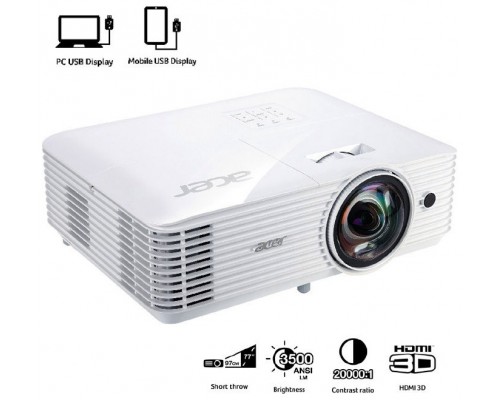 PROYECTOR ACER S1286Hn, DLP 3D, XGA, 3500lm, 20000/1,