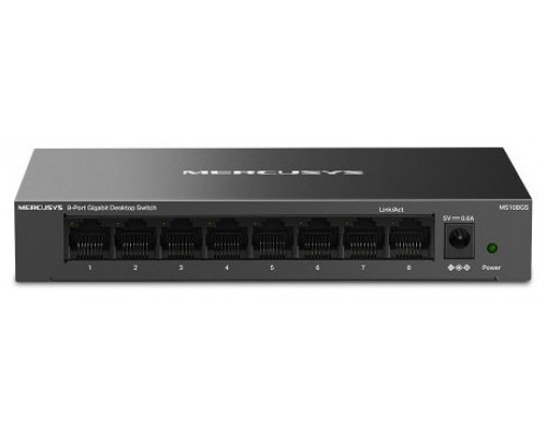 Mercusys MS108GS switch No administrado Gigabit Ethernet (10/100/1000) Negro (Espera 4 dias)