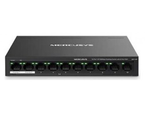 SWITCH POE+ NO GESTIONABLE MERCUSYS MS110P 10P 10/100