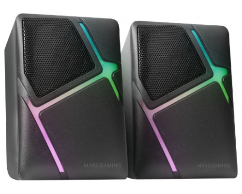 ALTAVOCES 2.0 MARS GAMING MS-H NEGRO 10W ILUMINACION
