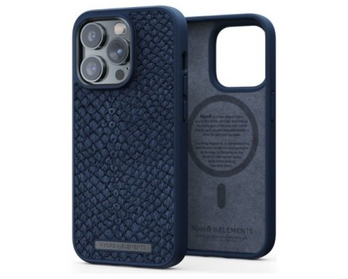 FUNDA MAGSAFE IPHONE 14 PRO PIEL DE SALMON AZUL PETROLEO NJORD (Espera 4 dias)