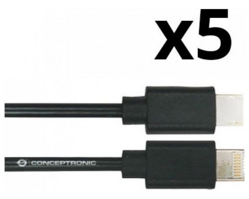 KIT 5 UNIDADES CABLE USB 3.0 USB-A MACHO A USB-C MACHO