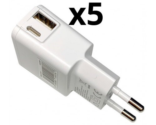 CARGADOR DE PARED NORTESS KIT 5 UNIDADES USB  1 PUERTO