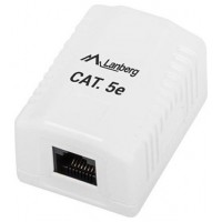 ROSETA DE SUPERFICIE LANBERG CAT.5E UTP 1X TOMA RJ45 BLANCO