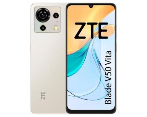 ZTE BLADE V50 VITA, SMARTPHONE 6.6"HD+ 90HZ, 256GB ROM, 4GB RAM (+10GB RAM VIRTUAL), CÁMARA TRIPLE CON IA DE 50MP, GRAN BATERÍA 5200MAH, NFC, ANDROID 13, COLOR SANDY GOLD (Espera 4 dias)