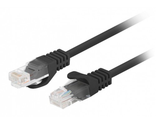 CABLE RED LANBERG LATIGUILLO CAT.6 UTP 0.25M NEGRO FLUKE PASSED (PACK 10 UDS)
