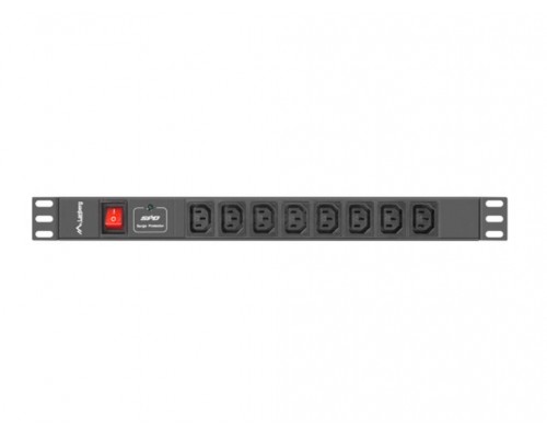 REGLETA LANBERG 1U 16A RACK 19 8X SOCKET IEC C13 NEGRO 2M