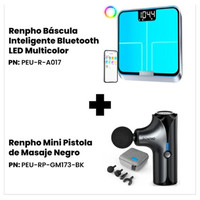 RENPHO BALANCE CONNECTEE RENPHO ELIS CHROMA A017 + PISTOLET DE MASSAGE RENPHO MINI GM173 (Espera 4 dias)